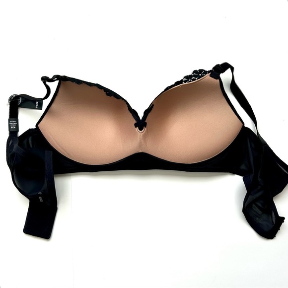 Torrid Dream Wire-Free Push Up Floral Lace Bra Black and Nude Size 42B NWT - Picture 9 of 13